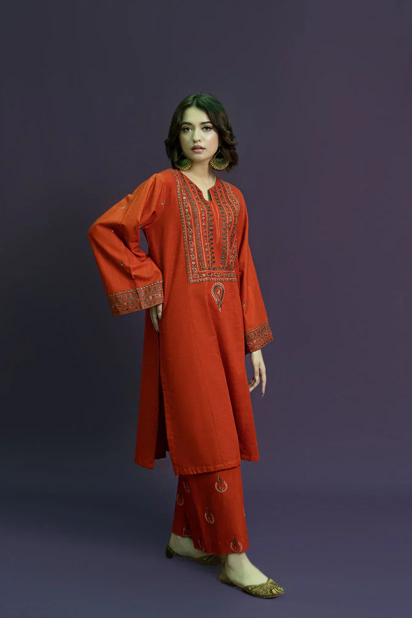 URGE-2PC LAWN EMBROIDRED SHIRT WITH AND EMBROIDRED TROUSER-D-3459