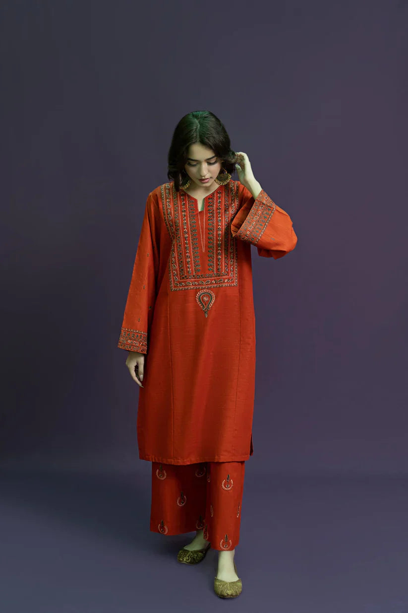 URGE-2PC LAWN EMBROIDRED SHIRT WITH AND EMBROIDRED TROUSER-D-3459