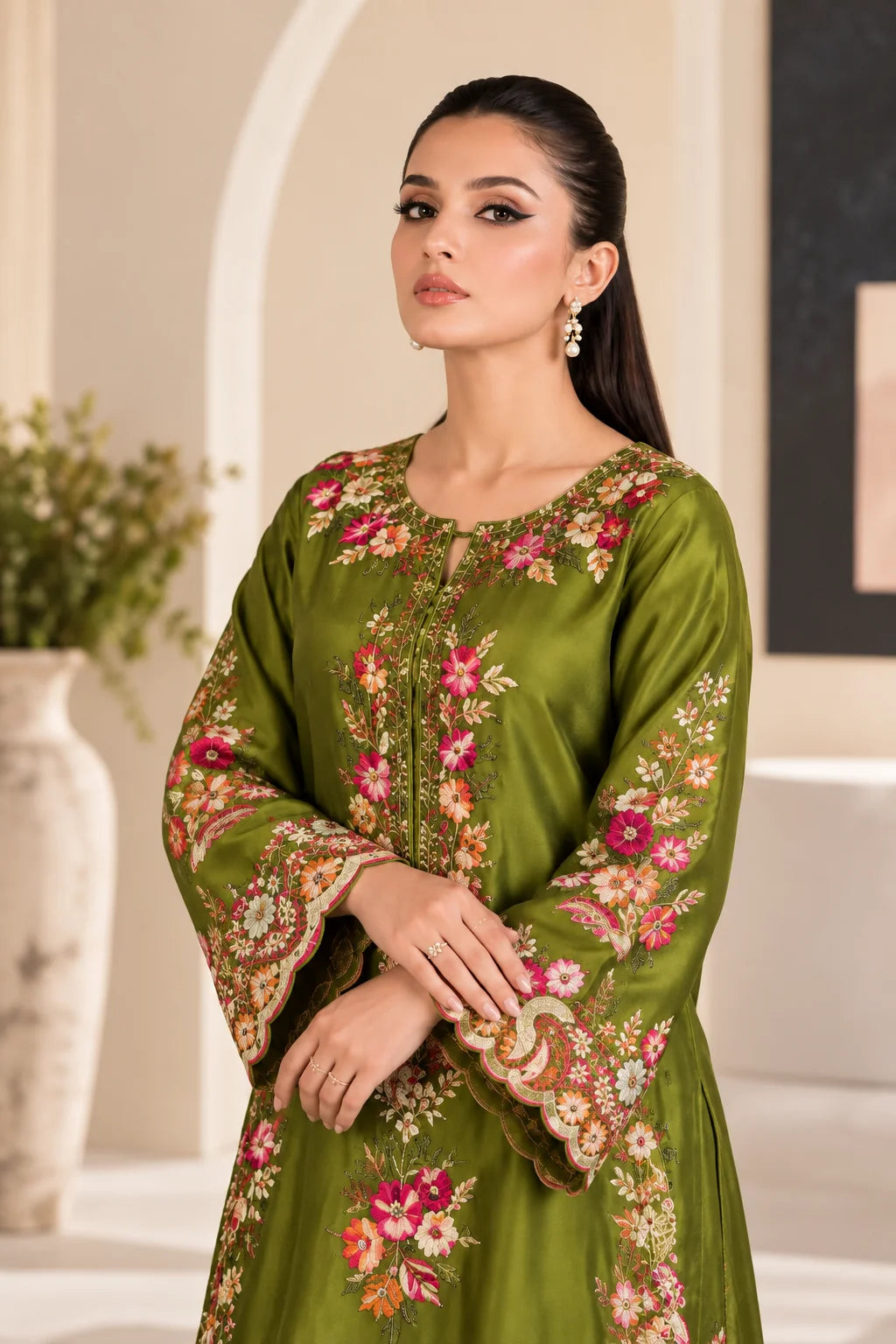 ETHNIC - 2PC Luxury Silk Embroidered Suit (SYT-513)
