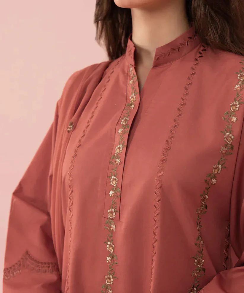 SAPPHIRE -3PC LAWN EMBROIDERED SHIRT WITH BAMBER CHIFFON EMBROIDERED DUPATTA-D-3542