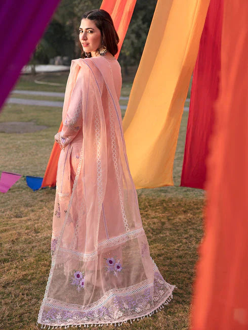 PARISHAY-3PC LAWN EMBROIDERED SHIRT WITH ORGANZA EMBROIDERED DUPATTA-D-3507