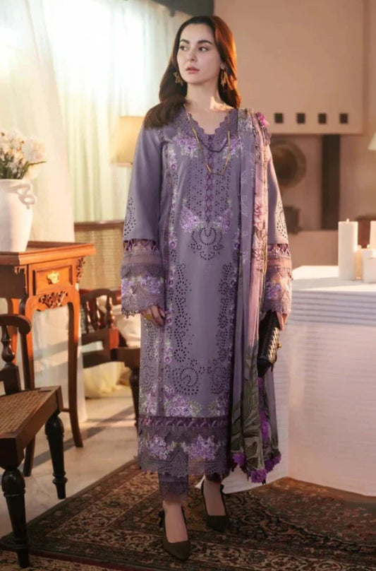 JADE Unstitched Dhanak Embroidered 3PC With Printed Shawl