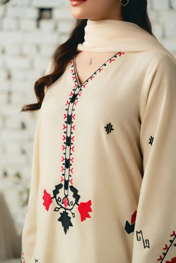 Asim Jofa-Lawn 3pc Embroidered Shirt With Bamber Chiffon Dupatta & Trouser-D-3566