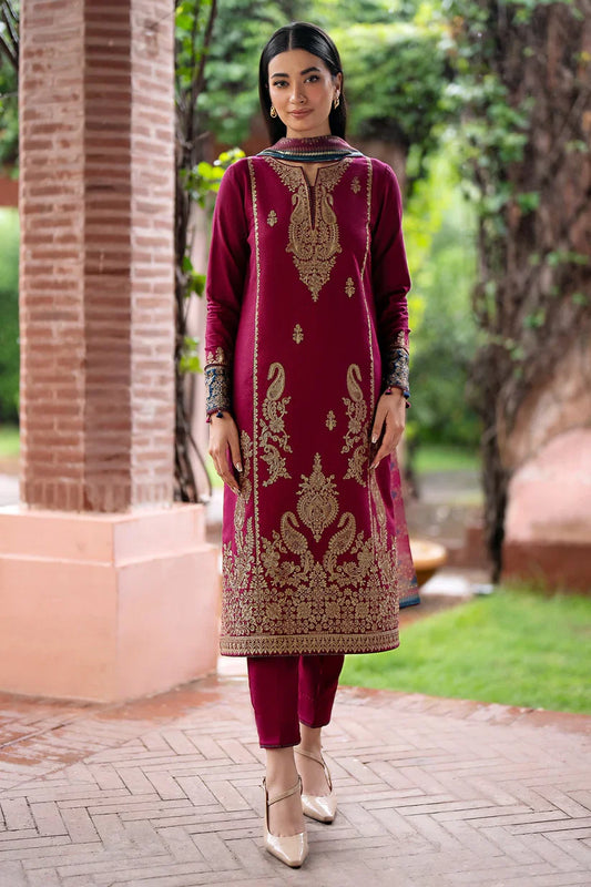 JAZMIN-3PC LAWN EMBROIDERED SHIRT WITH MONARK PRINT DUPATTA AND TROUSER-D-3560