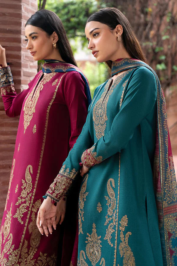 JAZMIN-3PC LAWN EMBROIDERED SHIRT WITH MONARK PRINT DUPATTA AND TROUSER-D-3560