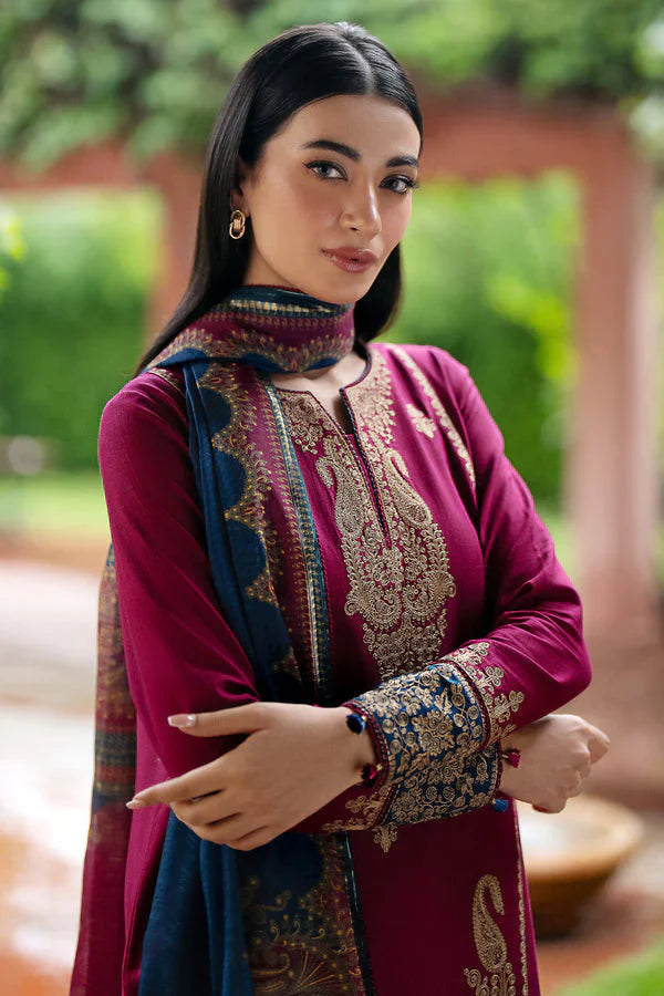 JAZMIN-3PC LAWN EMBROIDERED SHIRT WITH MONARK PRINT DUPATTA AND TROUSER-D-3560