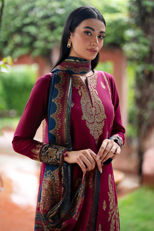 JAZMIN-3PC LAWN EMBROIDERED SHIRT WITH MONARK PRINT DUPATTA AND TROUSER-D-3560
