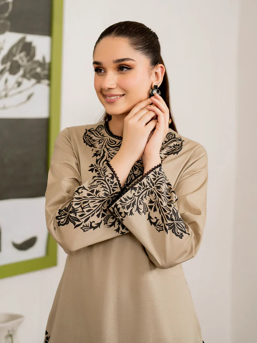 GARNET-3PC LAWN EMBROIDERED SHIRT WITH MONARK PRINT DUPATTA AND TROUSER-D- 3515