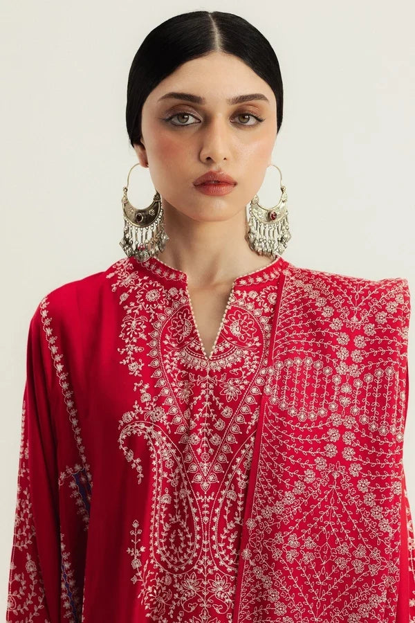Zara Shahjahan- 3PC Luxury Dhanak Embroidered Suit (SYT-518)