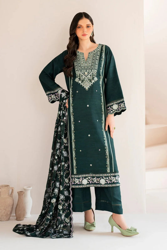 GARNET-3PC LAWN EMBROIDERED SHIRT WITH LAWN EMBROIDERED DUPATTA AND TROUSER-D-3595