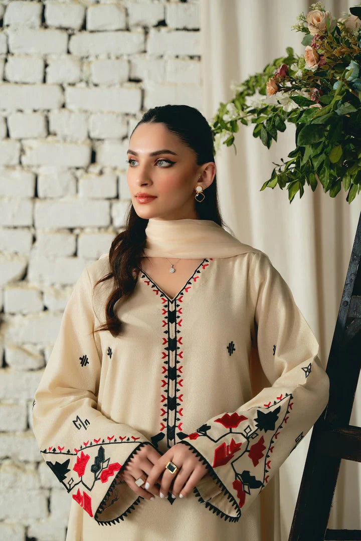 Asim Jofa-Lawn 3pc Embroidered Shirt With Bamber Chiffon Dupatta & Trouser-D-3566