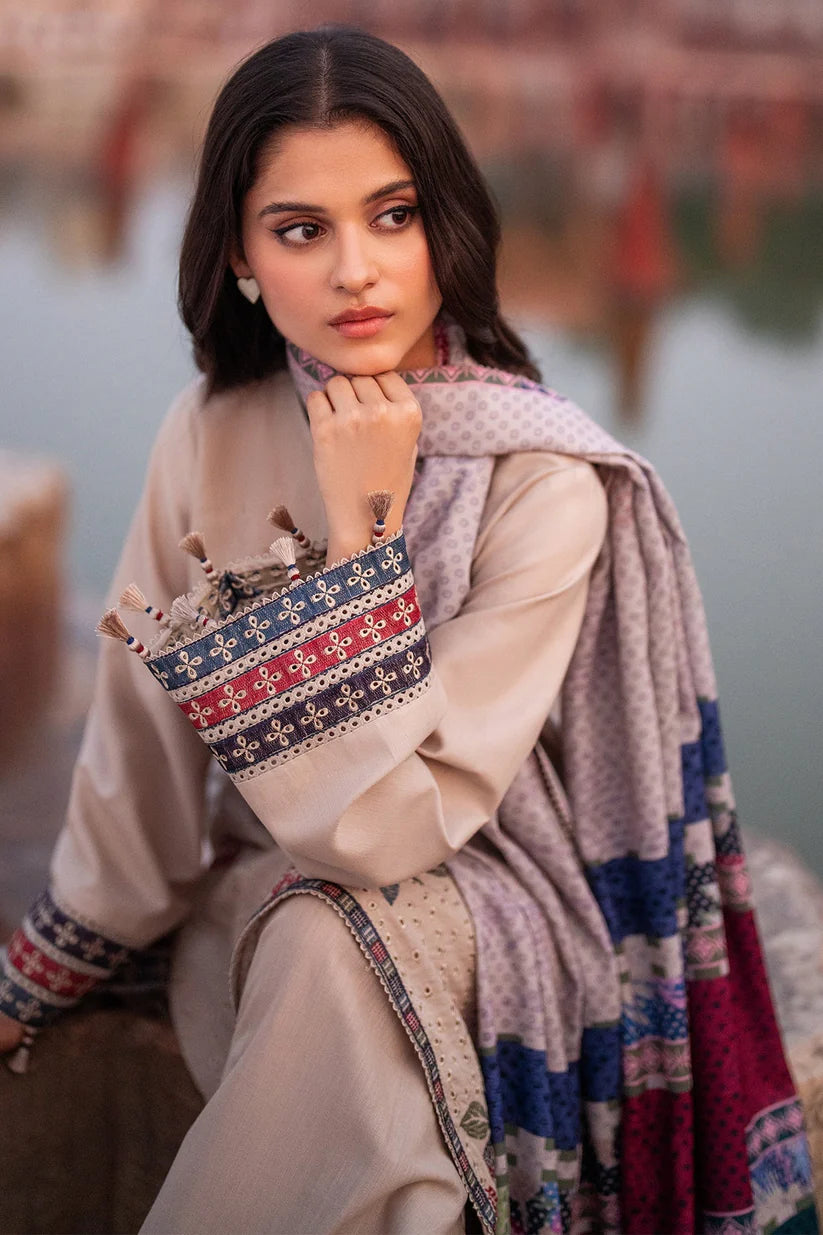JAZMIN-3PC LAWN EMBROIDERED SHIRT WITH MONARK PRINTED DUPATTA AND TROUSER-D-3631