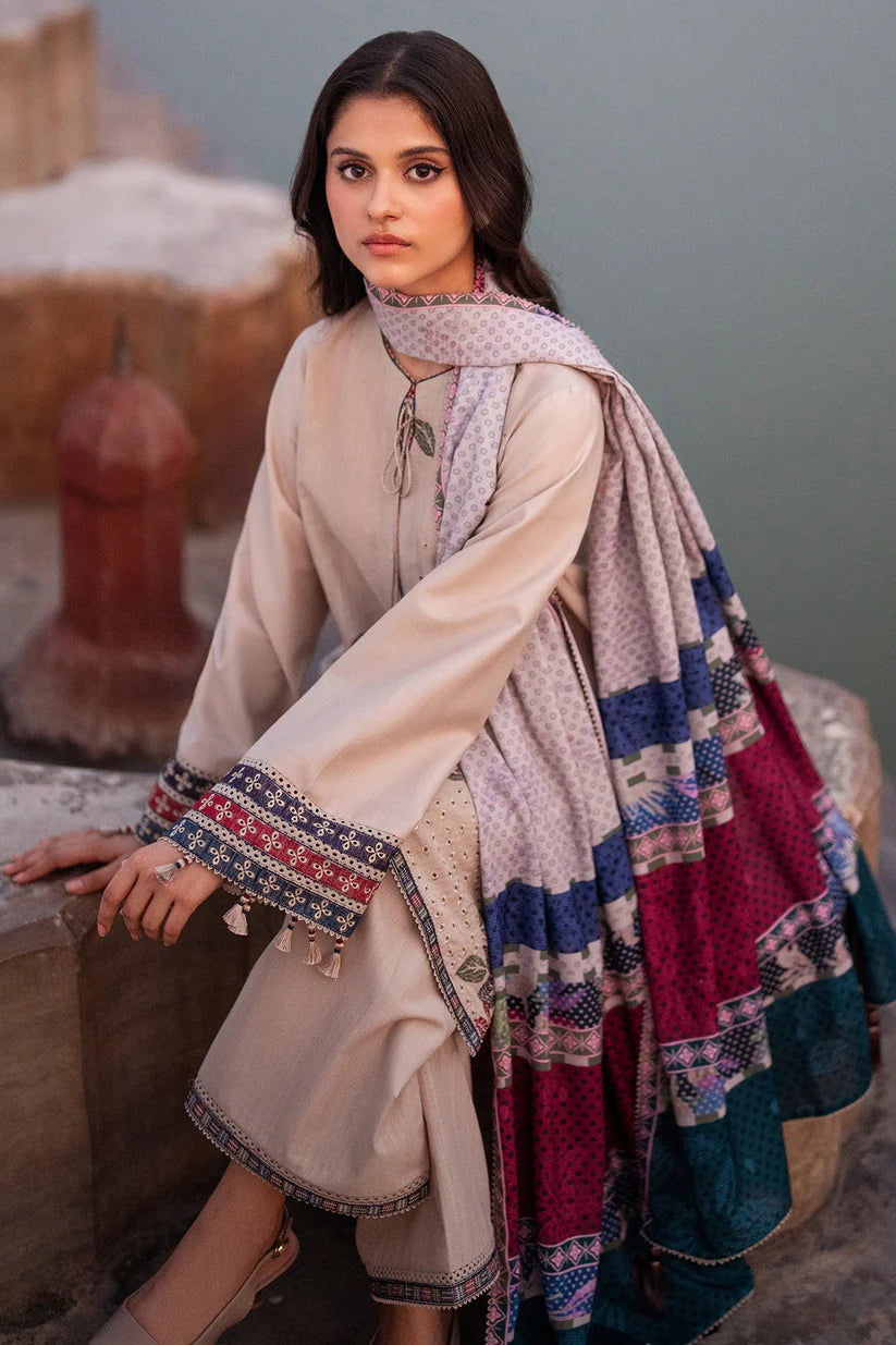 JAZMIN-3PC LAWN EMBROIDERED SHIRT WITH MONARK PRINTED DUPATTA AND TROUSER-D-3631