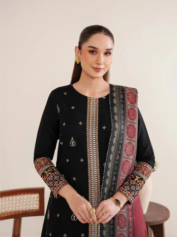GARNET-3PC LAWN EMBROIDERED SHIRT WITH MONARK PRINT DUPATTA AND EMB TROUSER-D-3532