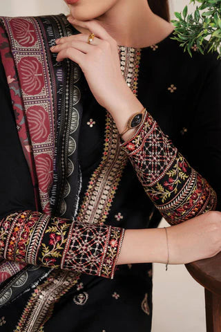 GARNET-3PC LAWN EMBROIDERED SHIRT WITH MONARK PRINT DUPATTA AND EMB TROUSER-D-3532