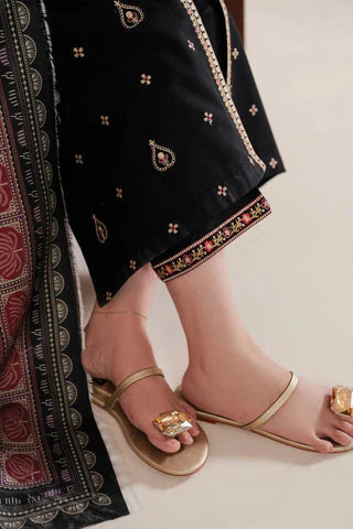 GARNET-3PC LAWN EMBROIDERED SHIRT WITH MONARK PRINT DUPATTA AND EMB TROUSER-D-3532