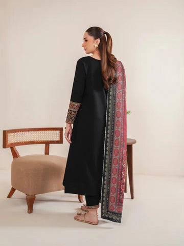 GARNET-3PC LAWN EMBROIDERED SHIRT WITH MONARK PRINT DUPATTA AND EMB TROUSER-D-3532