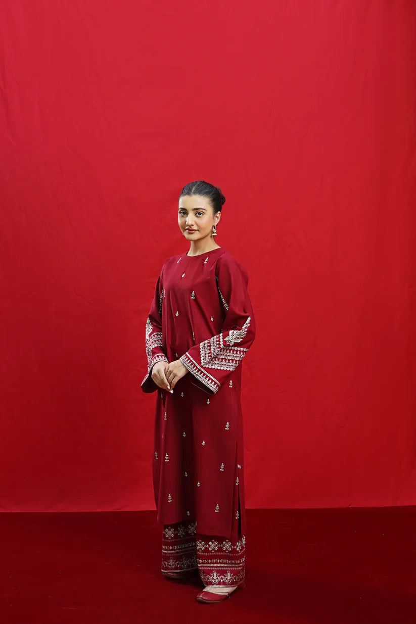 URGE-3PC LAWN EMBROIDERED SHIRT WITH MONARK PRINTED DUPATTA & EMB TROUSER-D-3574