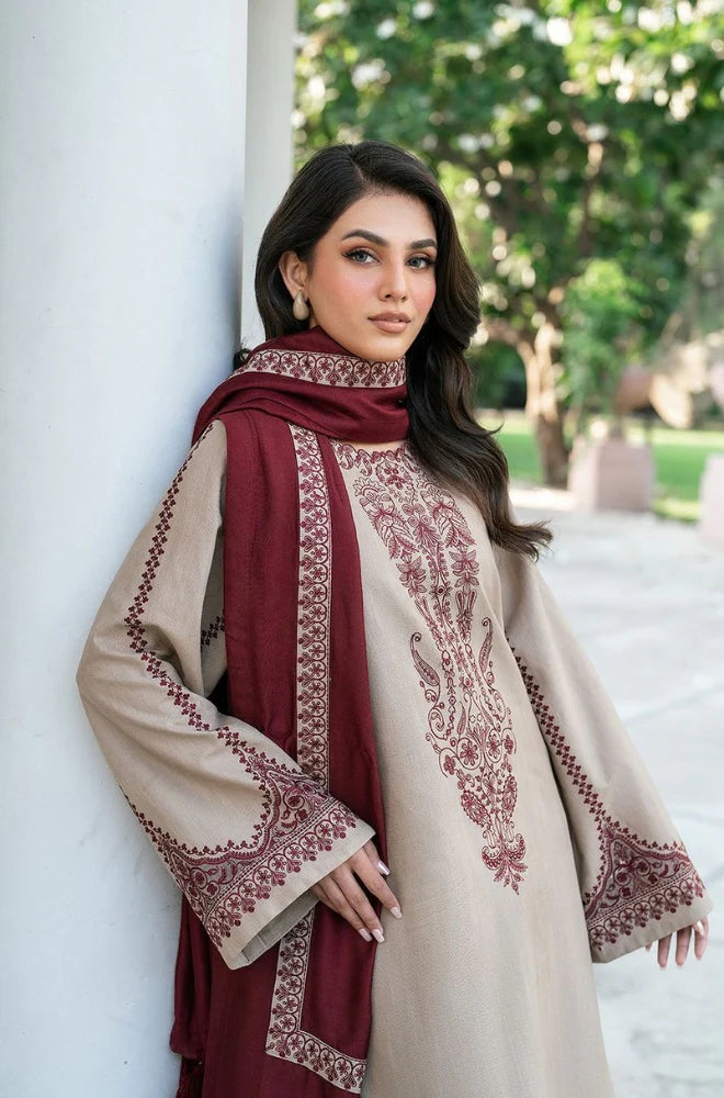 Baroque - 3PC Lawn Embroidered Shirt with Embroidered Chiffon Dupatta (Unstitched)