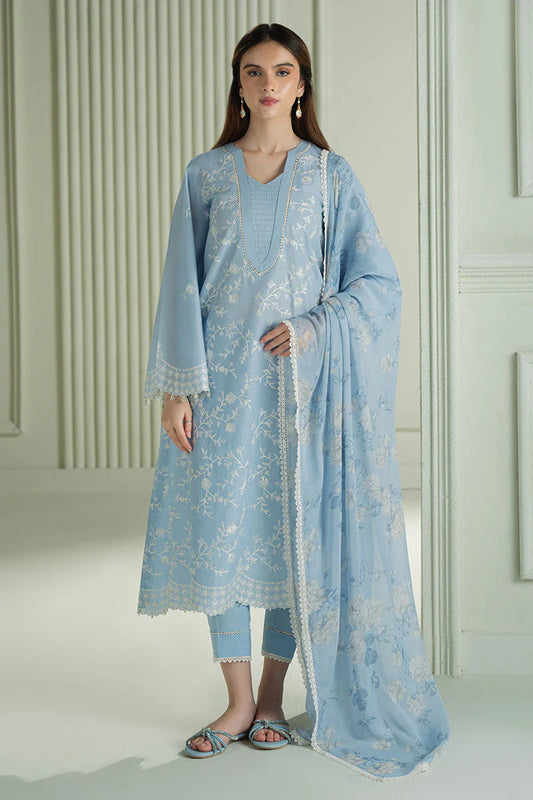 CROSS STITCH-3PC LAWN EMBROIDERED SHIRT WITH MONARK PRINTED DUPATTA AND TROUSER-D-3664
