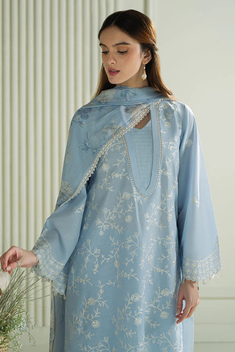 CROSS STITCH-3PC LAWN EMBROIDERED SHIRT WITH MONARK PRINTED DUPATTA AND TROUSER-D-3664
