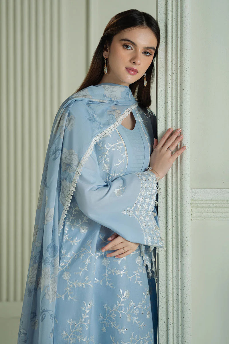 CROSS STITCH-3PC LAWN EMBROIDERED SHIRT WITH MONARK PRINTED DUPATTA AND TROUSER-D-3664