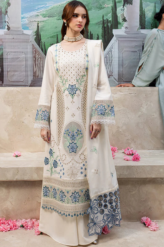 JAZMIN-3PC LAWN LASER EMBROIDERED SHIRT WITH LAWN LASER CUT EMBROIDERED READY TO WEAR DUPATTA-D-3650