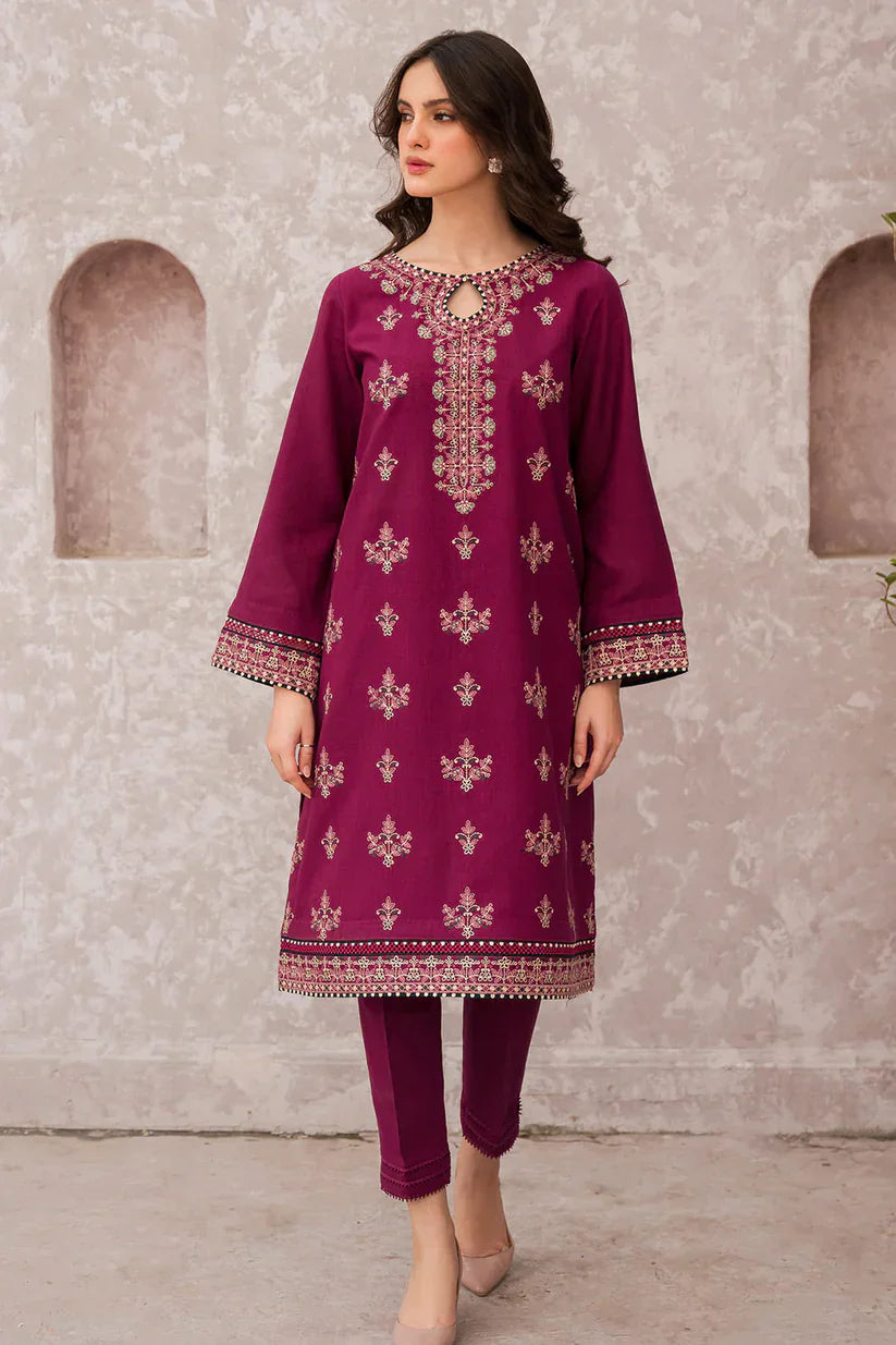JAZMIN 3PC LAWN EMBROIDERED SHIRT WITH MONARK PRINT DUAPATTA-D- 3505