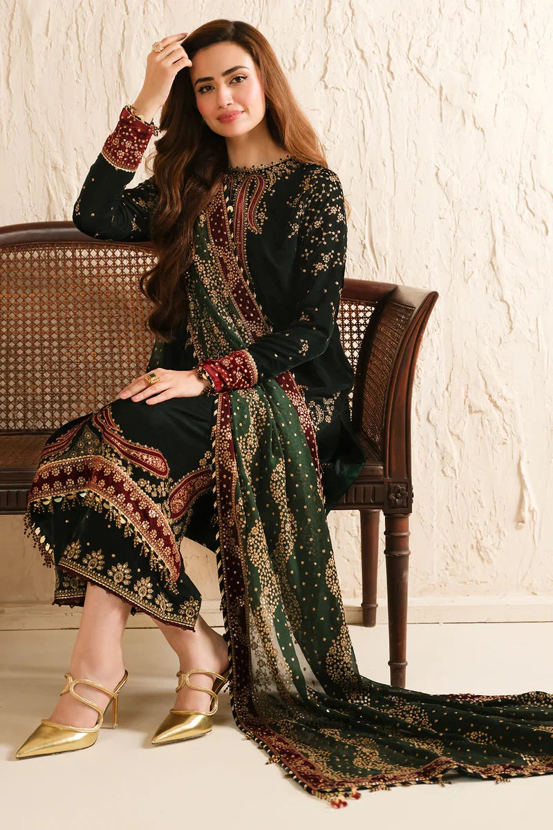 Jazmin - 3PC Luxury Velvet Embroidered Suit (SYT-523)