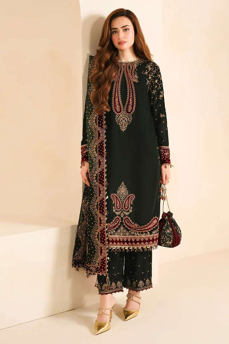 Jazmin - 3PC Luxury Velvet Embroidered Suit (SYT-523)