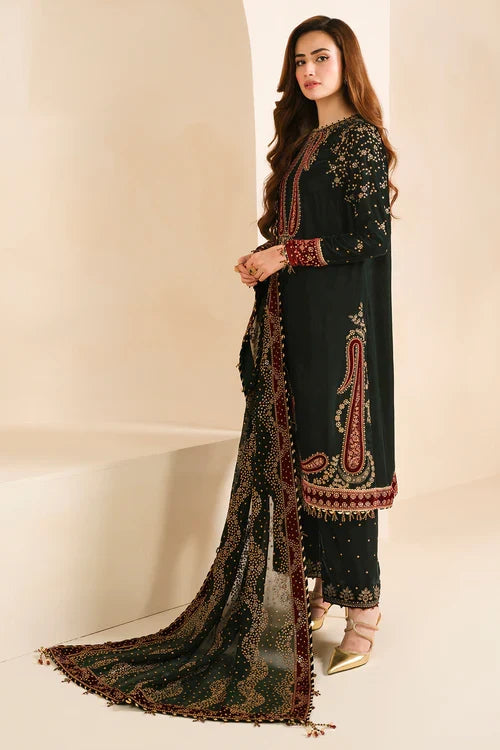 Jazmin - 3PC Luxury Velvet Embroidered Suit (SYT-523)