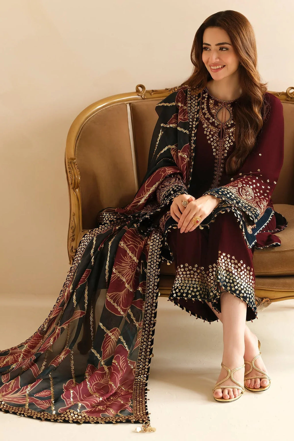Jazmin - 3PC Luxury Velvet Embroidered Suit (SYT-524)