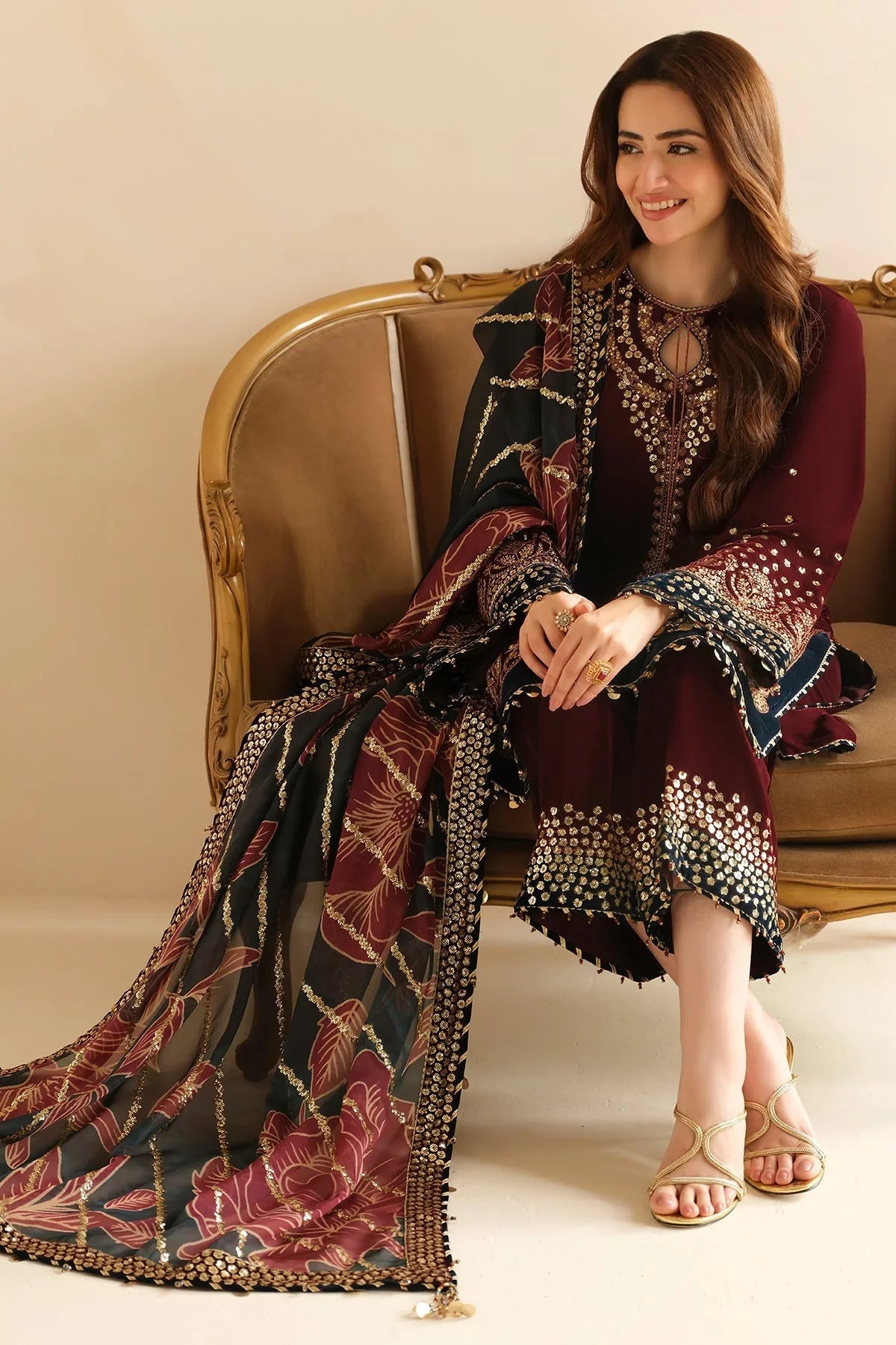 Jazmin - 3PC Luxury Velvet Embroidered Suit (SYT-524)