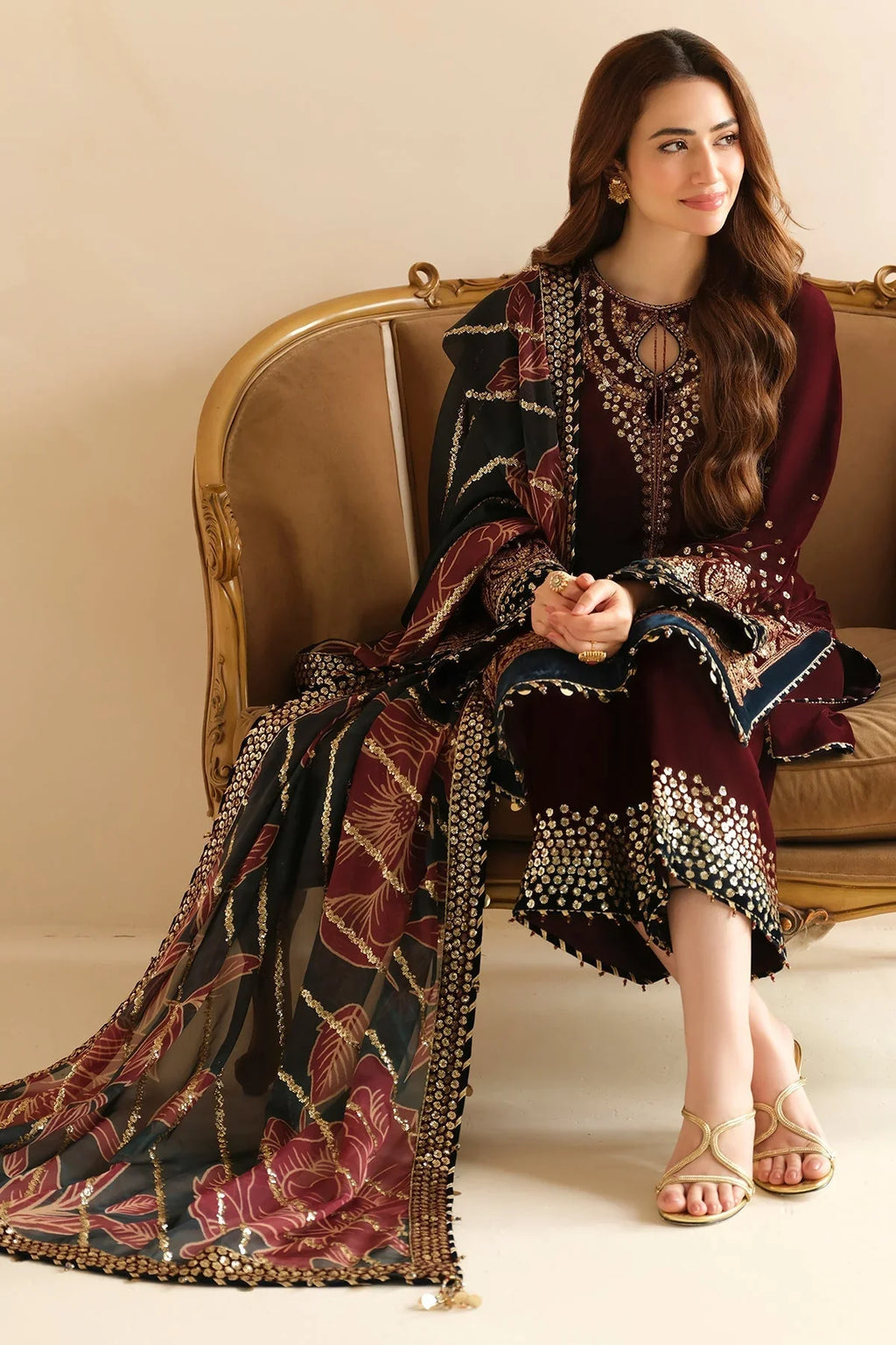 Jazmin - 3PC Luxury Velvet Embroidered Suit (SYT-524)