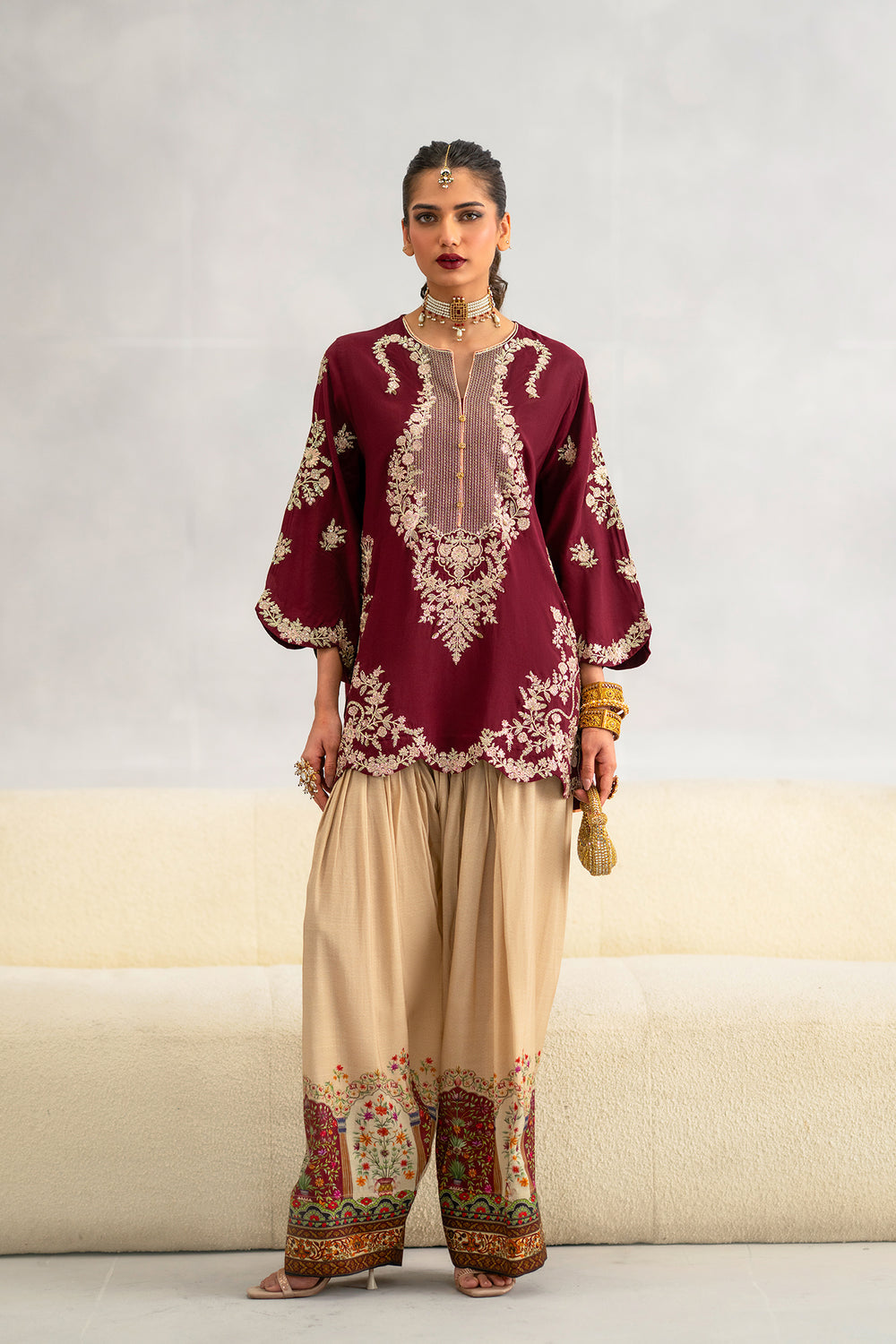 ETHNIC SILK TWO PIECE (SYT-527)