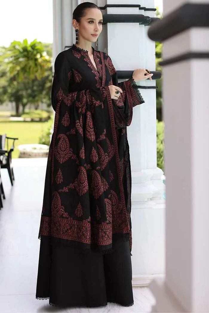 BAREEZE - WINTER DHANAK UNSTITCHED 3PC WITH HEAVY EMBROIDERED SHAWL UNSTITCHED (SYT-143)