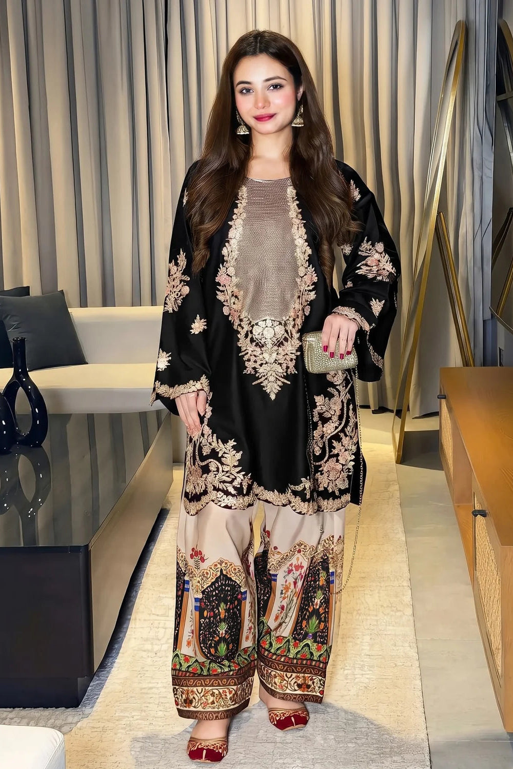 ETHNIC SILK TWO PIECE (SYT-528)
