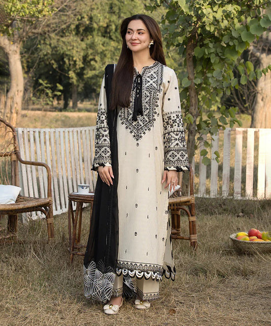 Zara Shah Jahan - 3PC Unstitched Dhanak Embroidered Shirt with Embroidered Dhanak Shawl