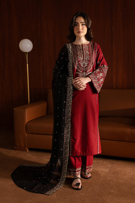 Batik - 3PC Dhanak Embroidered Shirt with Embroidered Dhanak Shawl (Unstitched)