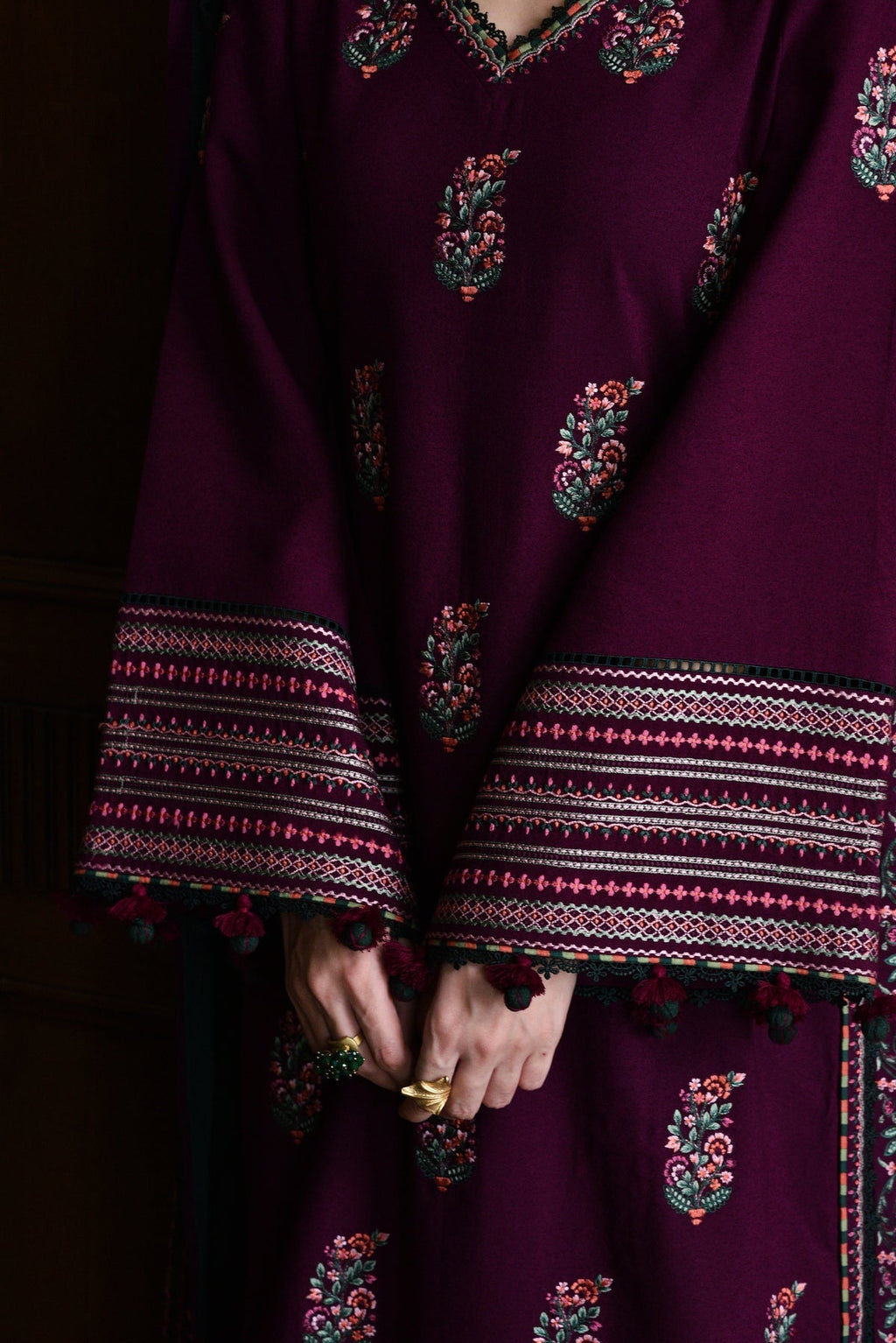 ZAIB - 3PC Luxury Dhanak Embroidered Suit (SYT-541)