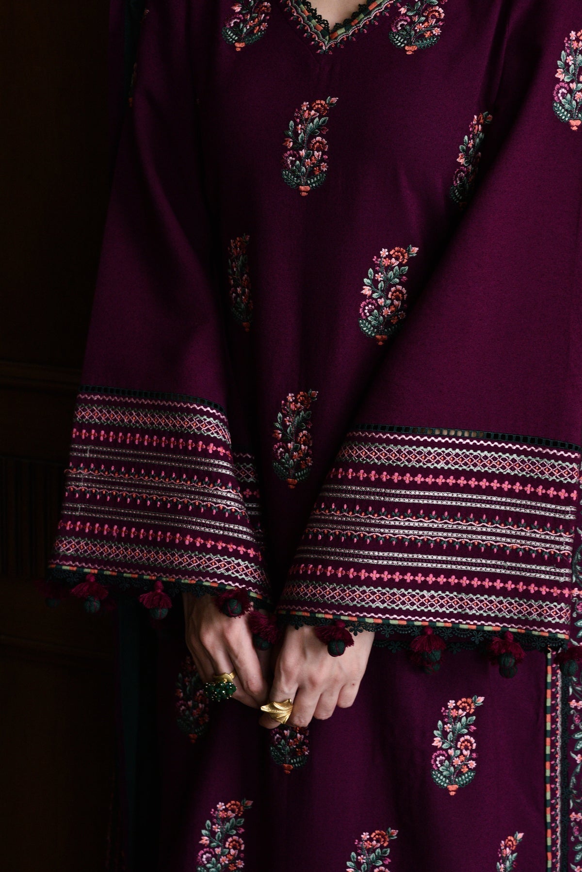 ZAIB - 3PC Luxury Dhanak Embroidered Suit (SYT-541)