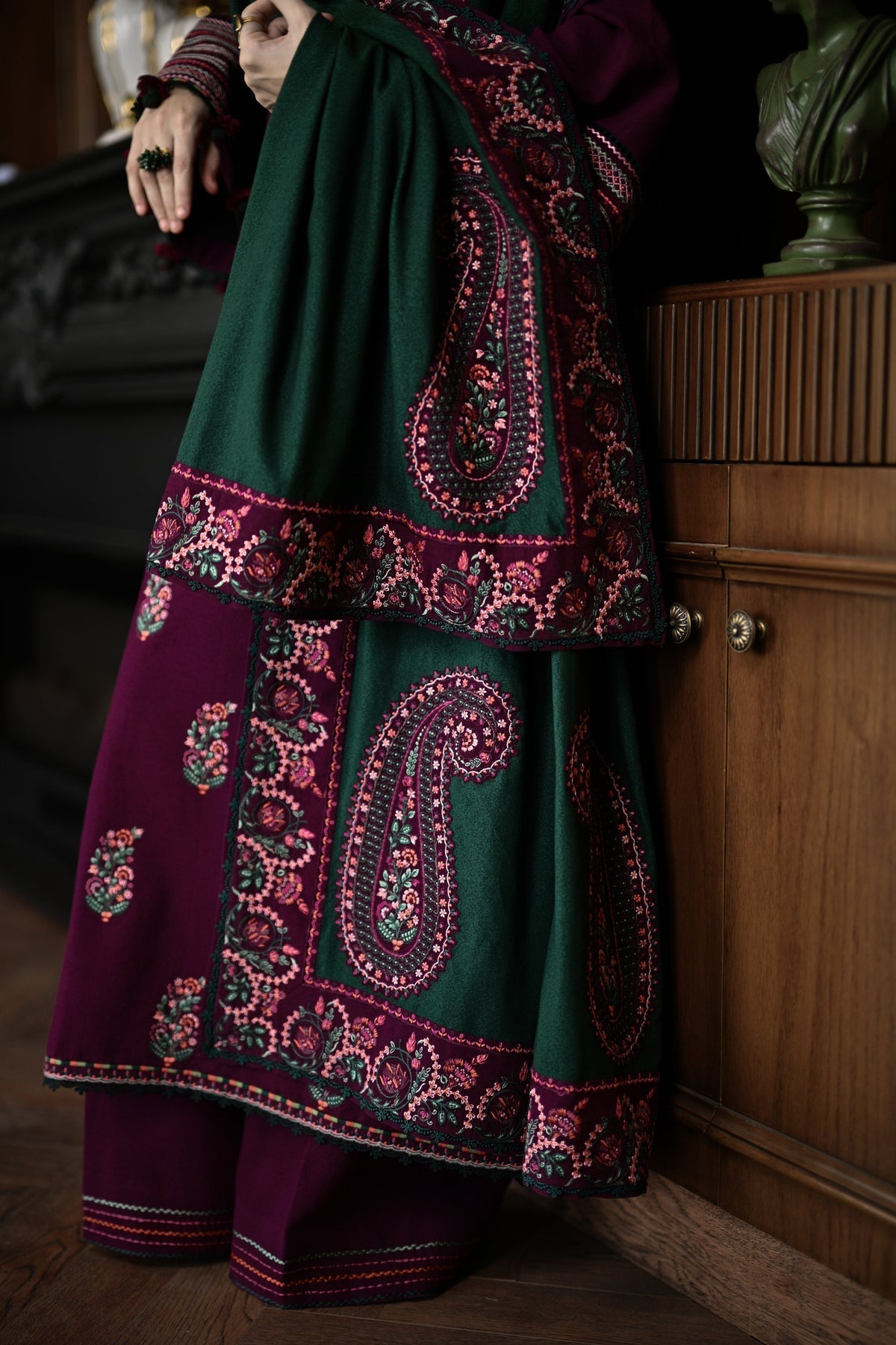 ZAIB - 3PC Luxury Dhanak Embroidered Suit (SYT-541)
