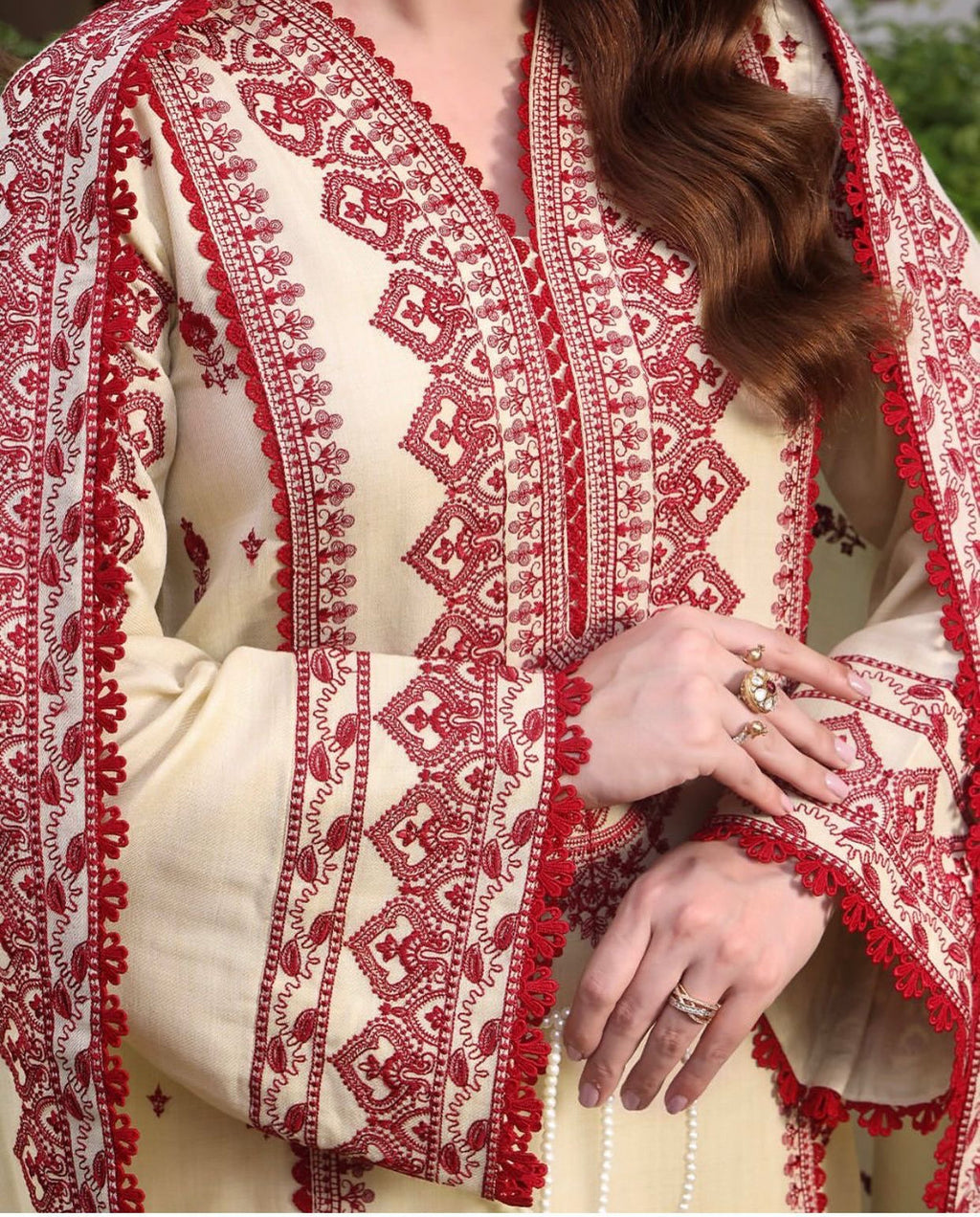 ANEELA’s - 3PC Dhanak Embroidered Suit (SYT-562)