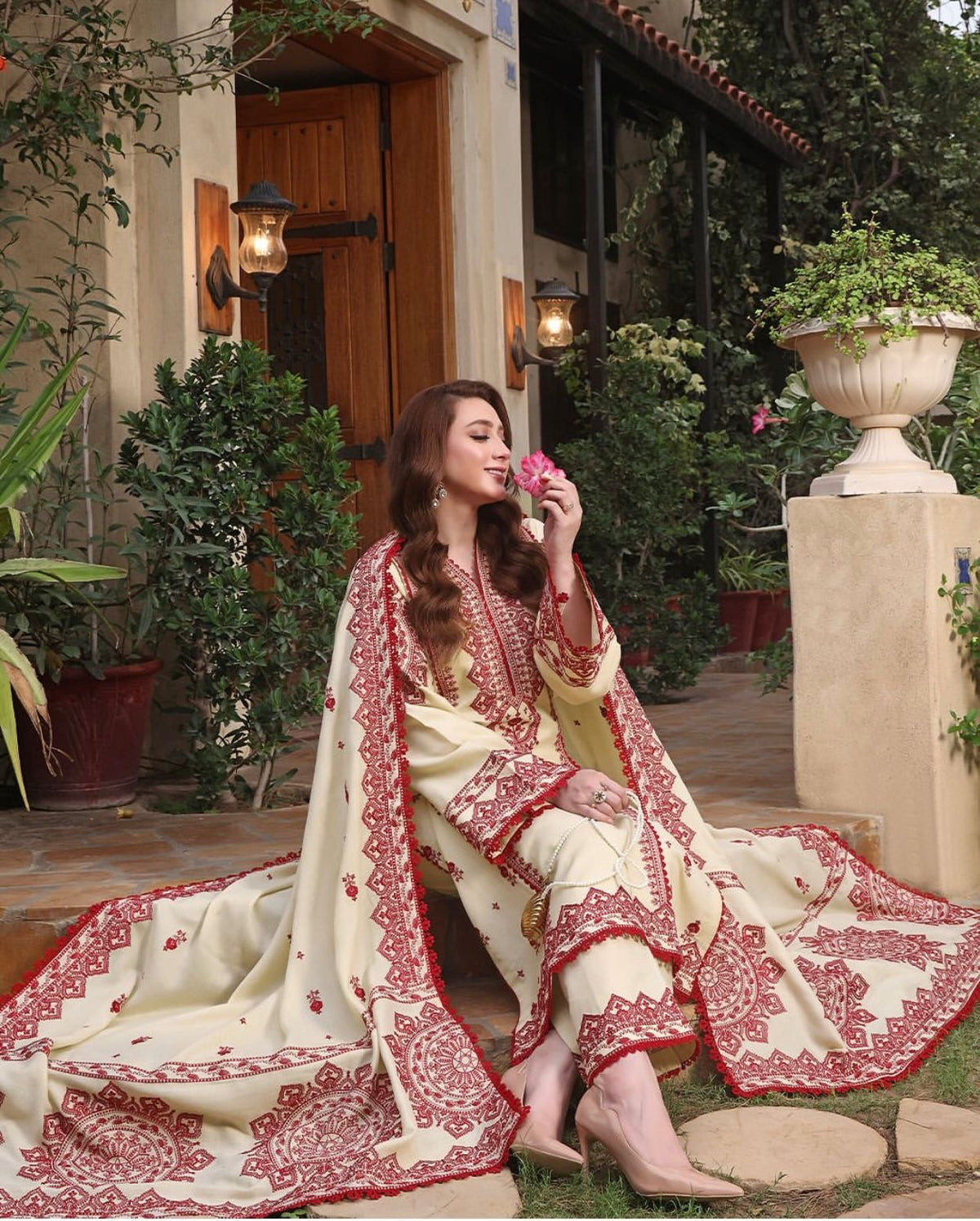 ANEELA’s - 3PC Dhanak Embroidered Suit (SYT-562)