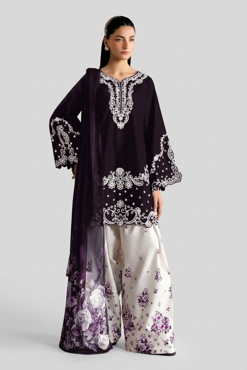 Ethnic - 2PC Luxury Dhanak Embroidered Suit (SYT-534)